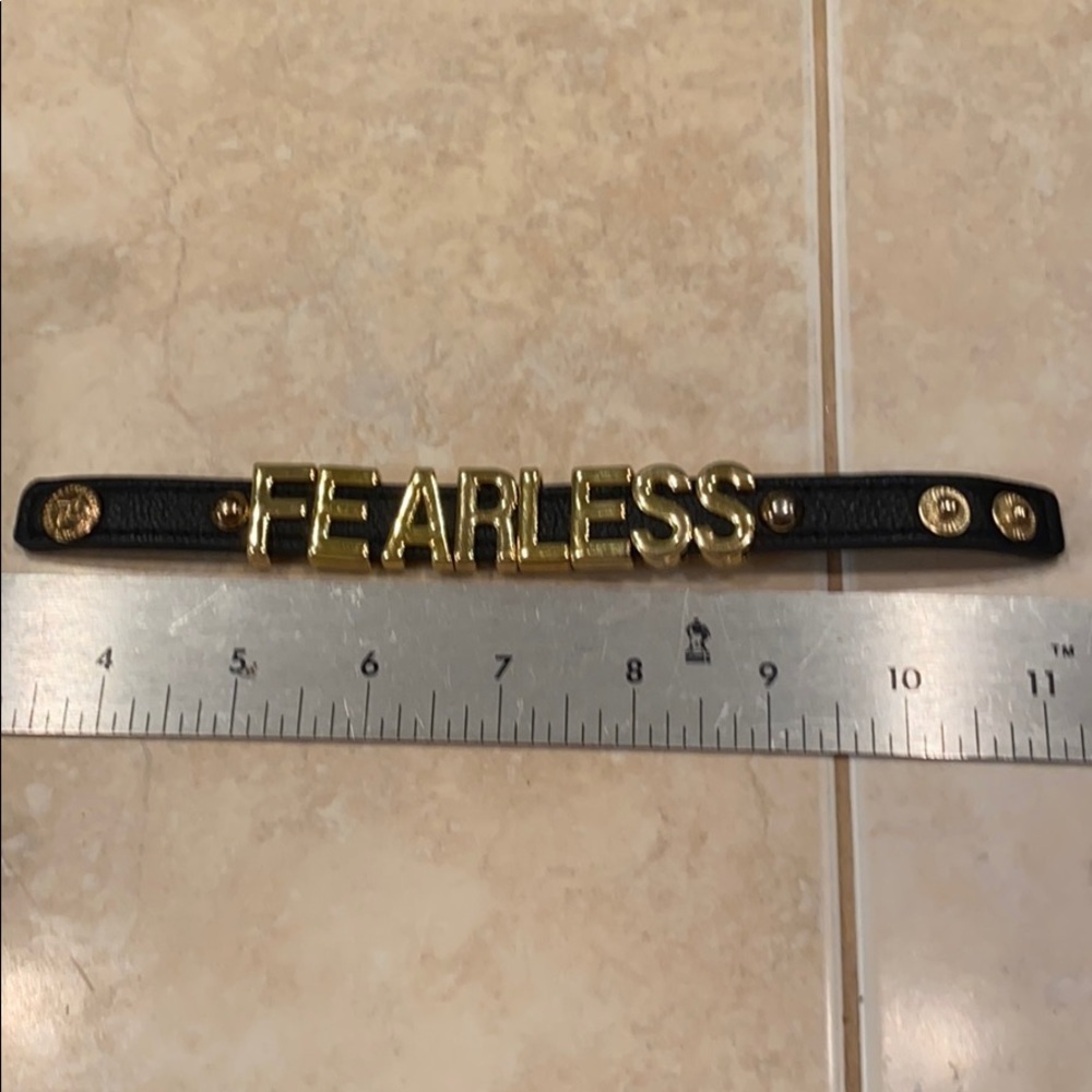 FEARLESS Leather and Gold Bracelet